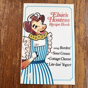 Vtg 1960s Elsie’s Hostess Recipe Book Borden Dairy Cow Advertising Booklet